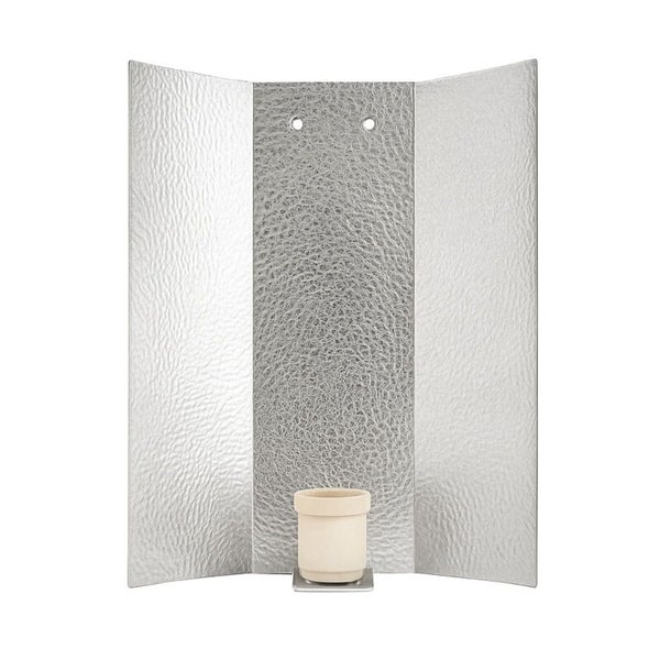 Hammerschlag-Reflektor mit Keramikfassung aus strukturiertem Aluminium für Pflanzenlampen.