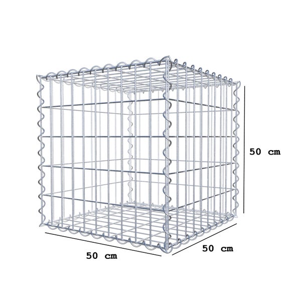 Gabione 50 cm x 50 cm x 50 cm (L x H x T), Maschenweite 5 cm x 10 cm, Spirale