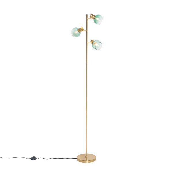 Stehleuchte mit drei Lichtpunkten und rundem Fuß