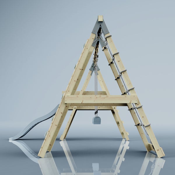 OutdoorToys Klettergerüst Frosch aus Holz in Blau