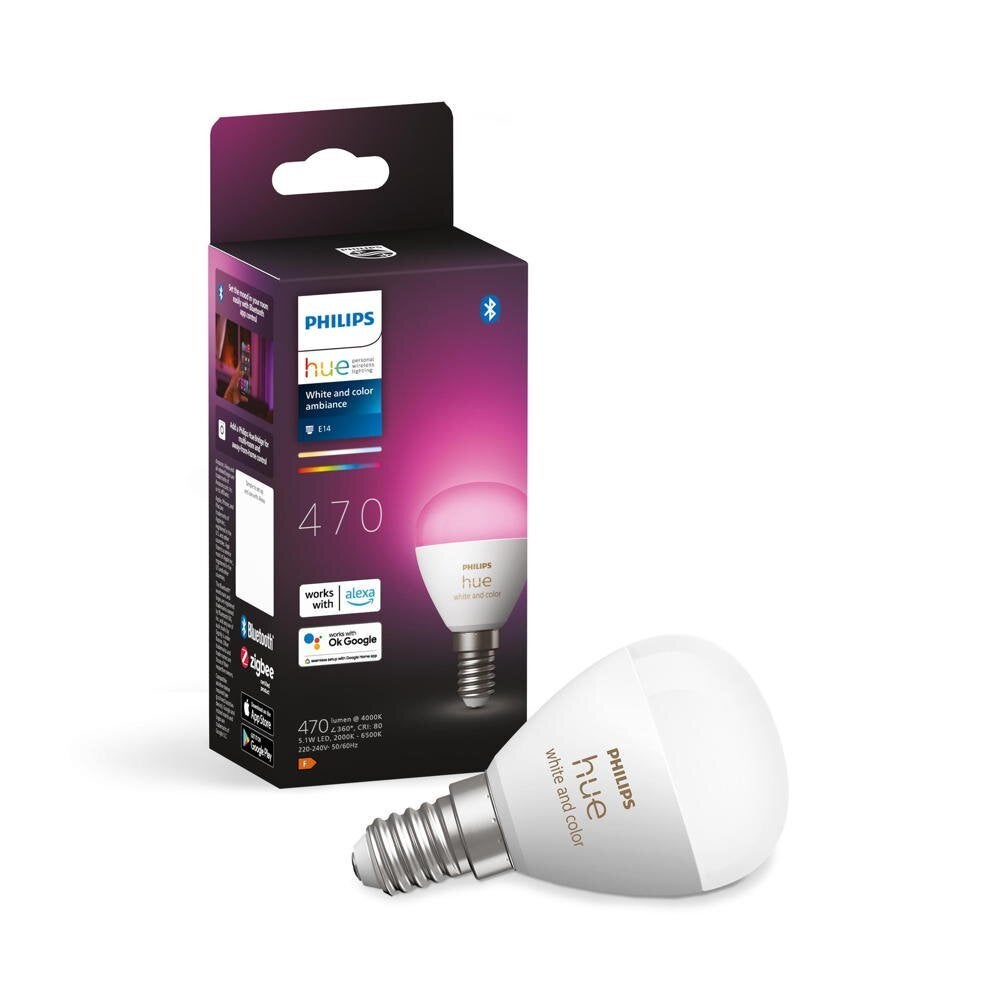 Philips Hue White &amp; Color Ambiance LED E14 Luster in Weiß 5,1W 370lm Einerpack