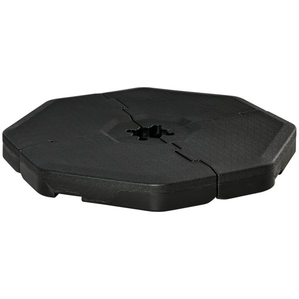 Outsunny 4-tlg. Schirmgewicht für Ampelschirm, Sand/Wasser befüllbar bis 140 kg, 109L x 109B x 10H cm, HDPE, Schwarz