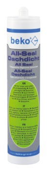 Beko All-Seal Dachdicht Kartusche, silikonfreie Universal-Dichtmasse für Dachabdichtungen im Innen- und Außenbereich, ultraviolettbeständig.