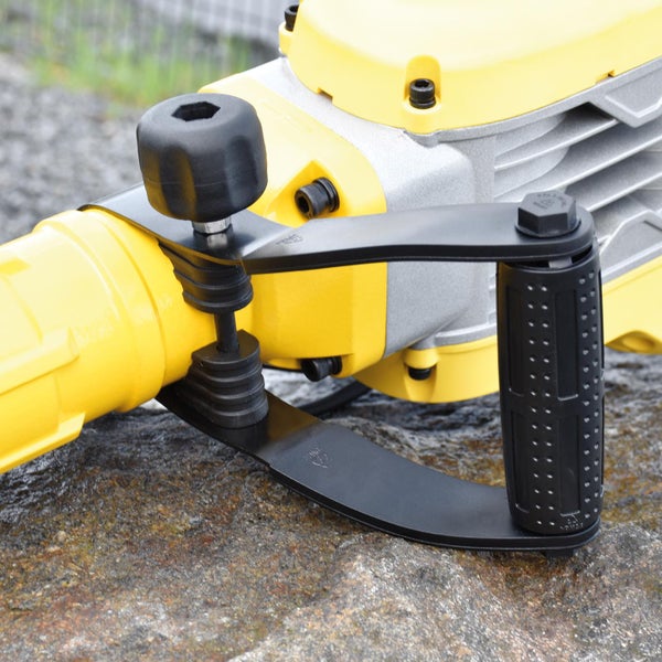 Detailaufnahme eines Abbruchhammers mit Griff