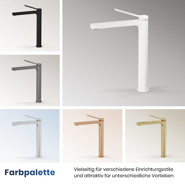 Farbauswahl für Waschtischarmatur in unterschiedlichen Ausführungen