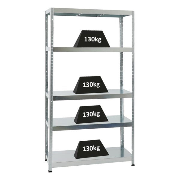 PROREGAL Schwerlastregal Steel Eagle HxBxT 180 x 100 x 40 cm Fachlast 130 kg Verzinkt