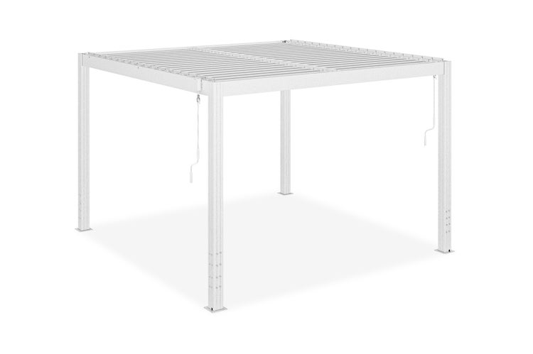 Pergola Aluminium Lamellendach SANTA B305 x T305 x H220 cm, Aluminiumpfosten 10 x 10 cm,  Weiß