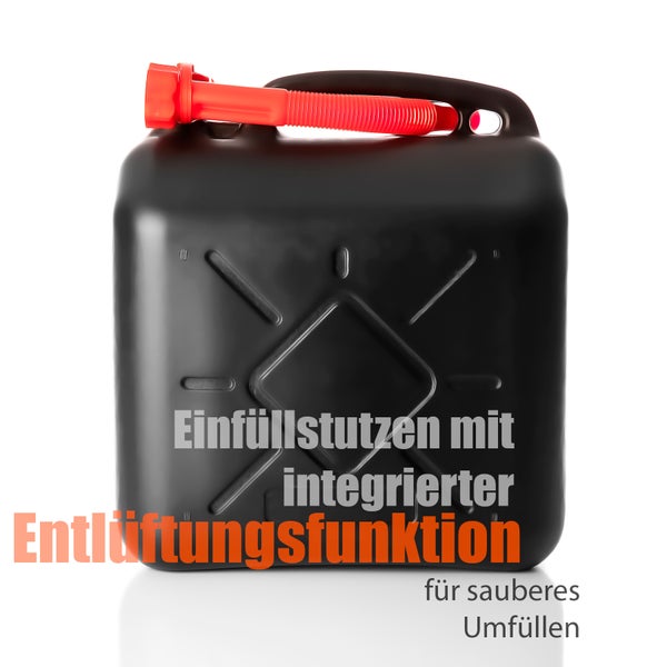 BigDean 2 Stück Benzinkanister 10L mit flexiblem Ausgießer - Kraftstoffkanister für Benzin & Diesel - UN-Zulassung handlicher Kanister Dieselkanister Reservekanister - Made in Europa