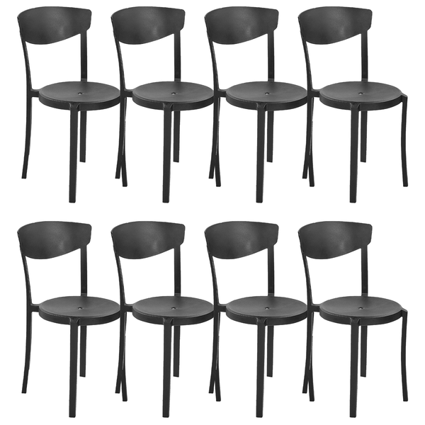Esszimmerstuhl 8er Set VIESTE Schwarz