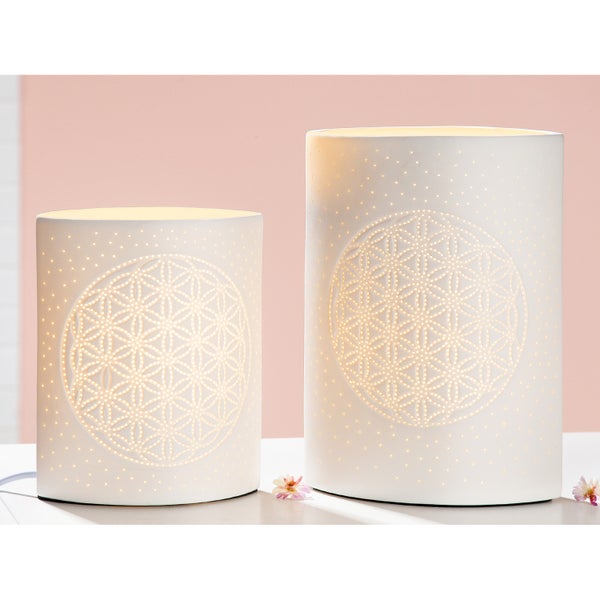 Tischleuchte GILDE Lampe Höhe 20 cm weiß Porzellan