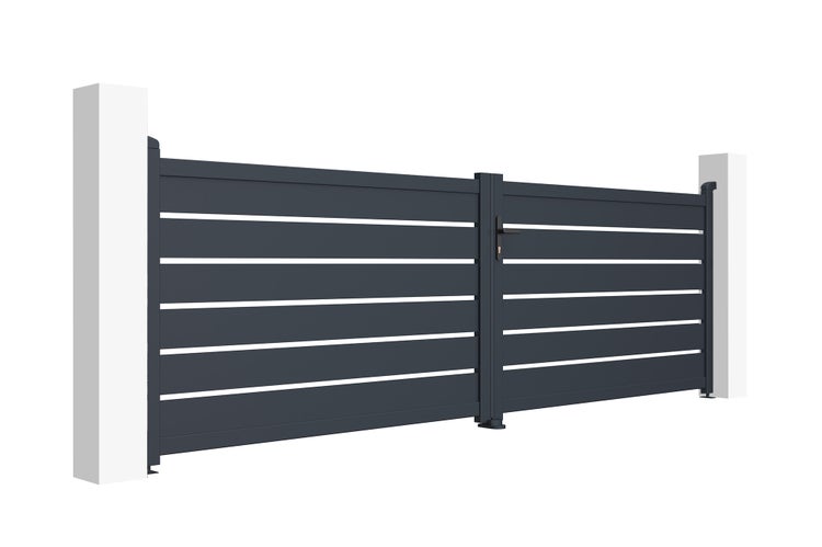 VOGEL 400B120 Flügeltor-Paket + VOGEL 100P120 graues Tor