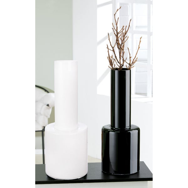 Vase GILDE Höhe 60 cm weiß Glas
