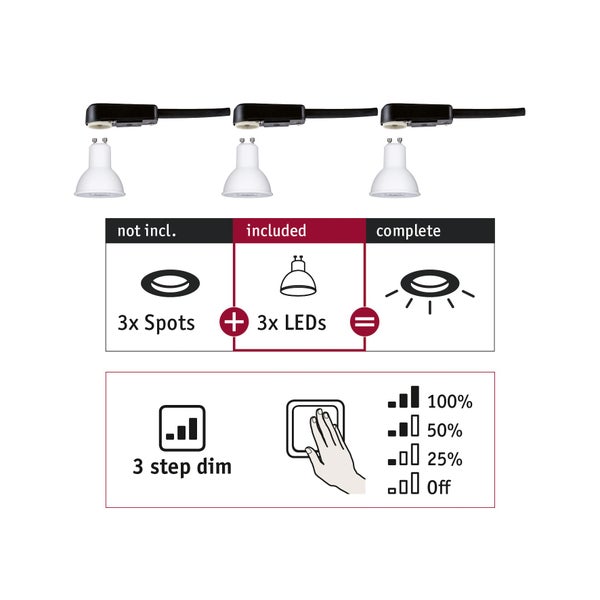 Standard 230V 3-Step-Dim LED Reflektor GU10 Choose 3-Step-Dim GU10 230V 3x460lm 3x6,5W 2700K dimmbar Weiß