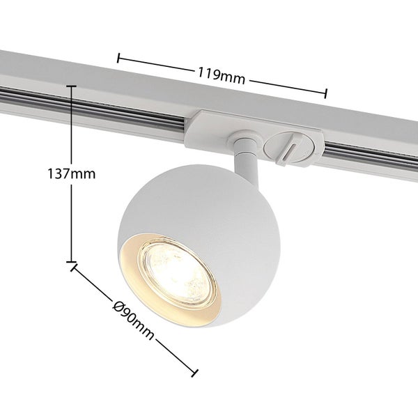 Lindby Stromschienenleuchte Linaro (Modern) in Weiß aus Metall (1 flammig, GU10) - 1-Phasen Stromschiene Stromschienenstrahler Flurleuchte