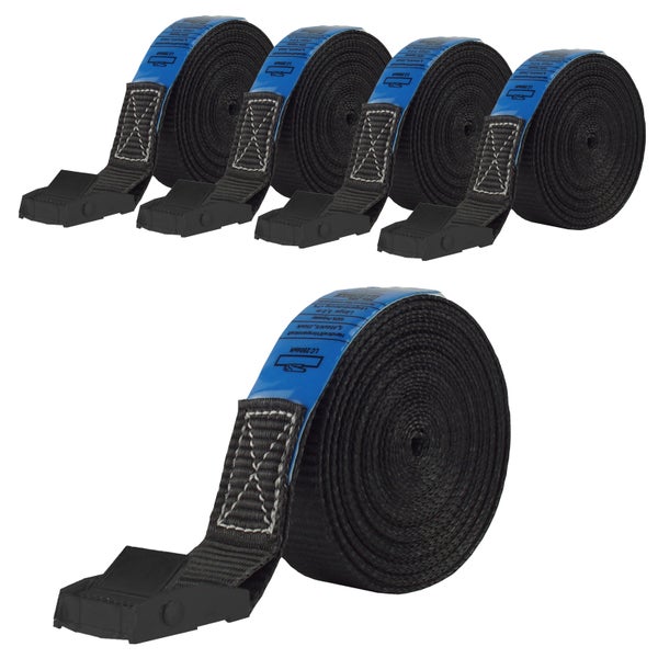 Set aus vier Spanngurten mit Klemmschloss aus Polyester zur Ladungssicherung