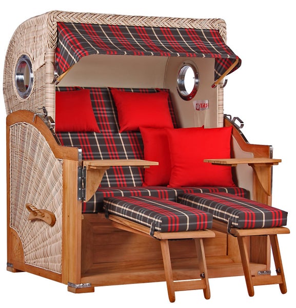 Strandkorb Westerland Teak Bullauge PE shell Dessin 529 HORNBACH