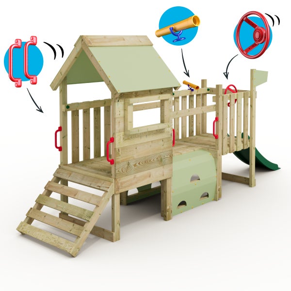 WICKEY Kleinkinder-Kletterturm My First Playground 1 mit Rutsche - grün