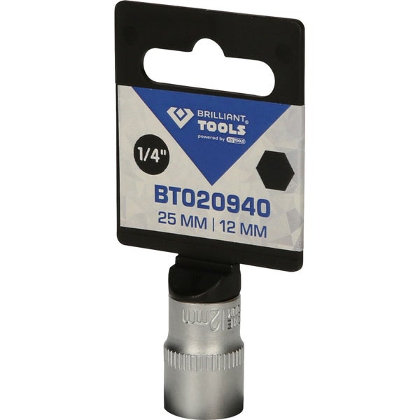 Brilliant Tools Steckschlüssel Einsatz aus Chrom-Vanadium-Stahl, 12 mm
