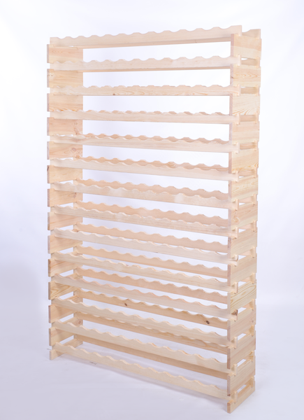 Weinregal VINOTECA FLEX PRO HxBxT 191x123x28cm 168 Flaschen auf 14 Ebenen Massives Kiefernholz Natur unbehandelt