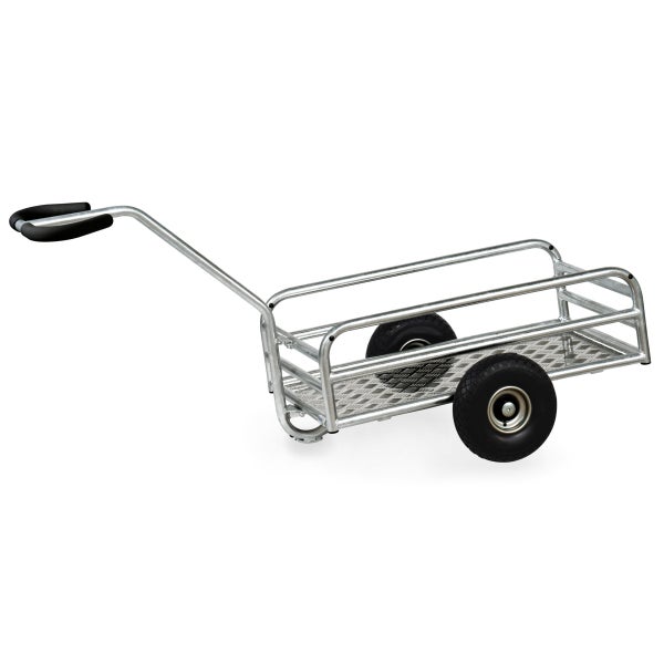 Bollerwagen aus Metall mit zwei Rädern und Griff