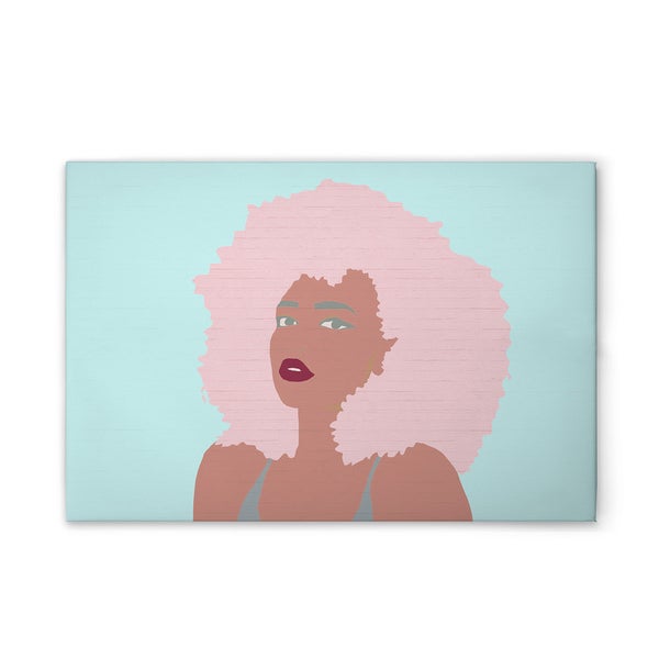 Illustration einer Frau mit Afro-Frisur auf Leinwand
