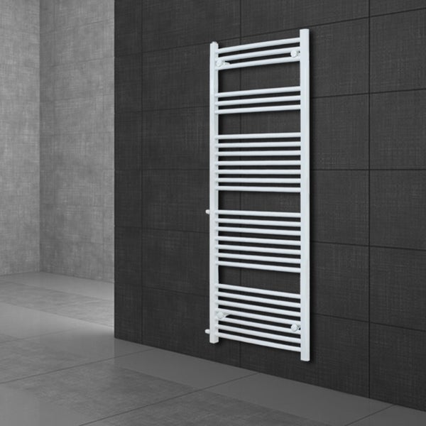 LuxeBath Renovierungsheizkörper Austausch 600x1600 mm Weiß, Badheizkörper gerade mit Seitenanschluss, Nabenabstand 650 mm, Heizkörper Handtuchwärmer Handtuchtrockner Handtuchheizkörper Handtuchheizung