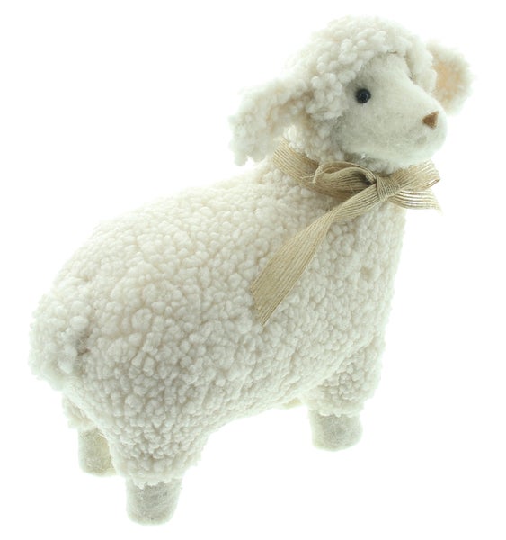 FRANK FLECHTWAREN|Figur Lämmchen, 22 x 12 x 22 cm, TEXTIL, KUNSTSTOFF, JUTE