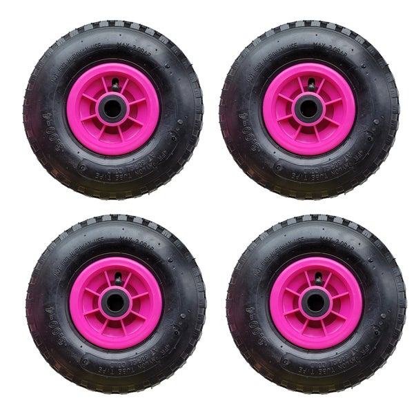 Vier Transporträder mit Kunststofffelge