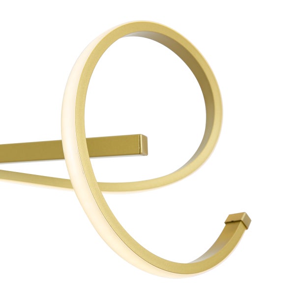 Moderne Deckenleuchte mit geschwungenem, goldenem Design