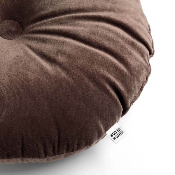OLLY - Dekokissen rond en velours 40 cm - Chocolate Martini