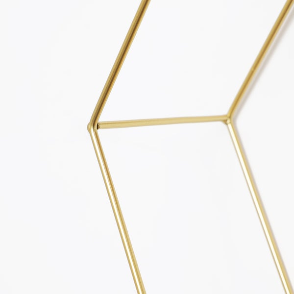 Doppelsechseckiges Wandregal aus Metall - 30,5 x 41 cm - Gold