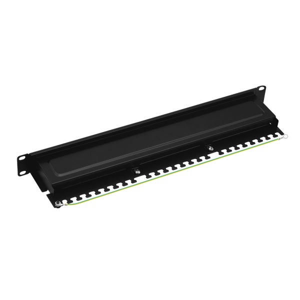 ProfiPatch Patchpanel Patchfeld Cat.6 19 Zoll 24-Port RJ45 geschirmt Rackeinbau 1HE schwarz