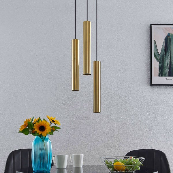 Lindby Pendelleuchte Joffrey (Modern) in Schwarz aus Metall (3 flammig, GU10) - Deckenlampe Esstischlampe Hängelampe Hängeleuchte Wohnzimmerleuchte