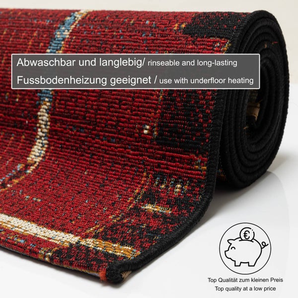 Gerollter Teppich mit Muster, abwaschbar, langlebig, für Fußbodenheizung geeignet, Top-Qualität zum kleinen Preis.