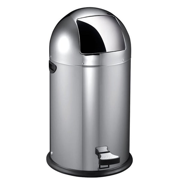 PROREGAL Stilvoller Eleganter Abfalleimer Mit Starkem Fußpedal und Verzinktem Inneneimer 33 Liter HxØ 70 x 35 cm Edelstahl