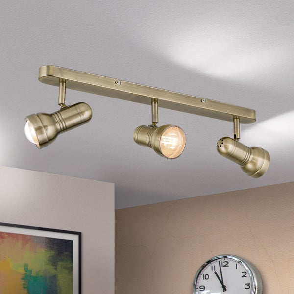 Strahler Retro Wilhelm 3-flammig E27 Antik – Retro Deckenstrahler LED geeignet Wohnzimmer