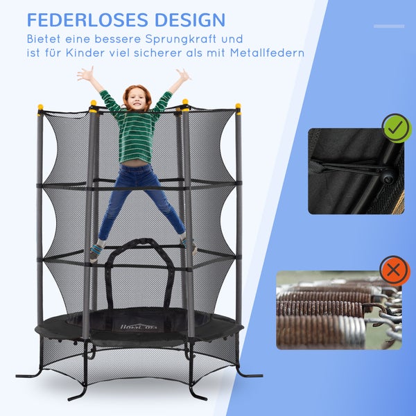 Trampolin mit Sicherheitsnetz und federlosem Design, für Kinder