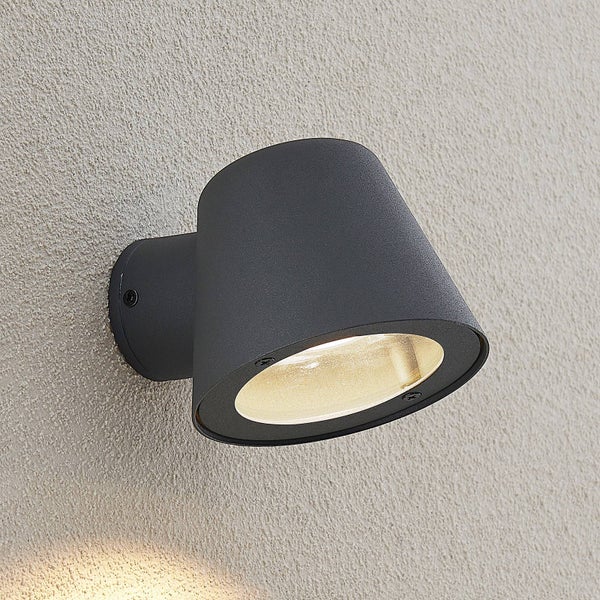 Lindby Wandleuchte außen Ileyna (spritzwassergeschützt (Modern) in Schwarz aus Aluminium (1 flammig, GU10) - Außenwandleuchten Wandlampe Led Außenlampe Outdoor für Außenwand/Hauswand