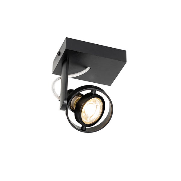 Schwarzer LED-Spot zur Deckenmontage