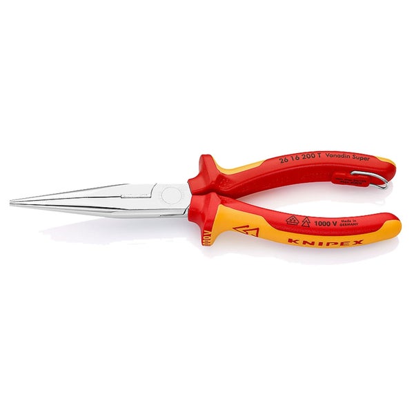 Knipex Flachrundzg m.Schneide/Befestigungsöse 200 mm - 2616200T