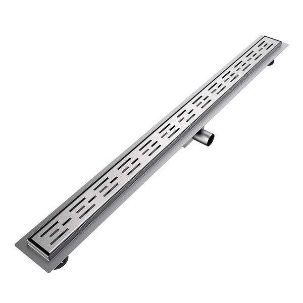 EMKE Duschrinne 1100 x 70 mm, Edelstahl Bodenablauf Komplettset – Duschabfluss mit Geruchsstop, Haarsieb & Siphon, seitlicher Randablauf für Dusche, Edelstahl 304