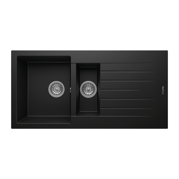 Realstone Küchen Spüle Schwarz Inklusive Anschlussstücke
