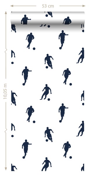 Tapete mit Fußballspieler-Motiv, 53 cm breit, 10,05 m lang