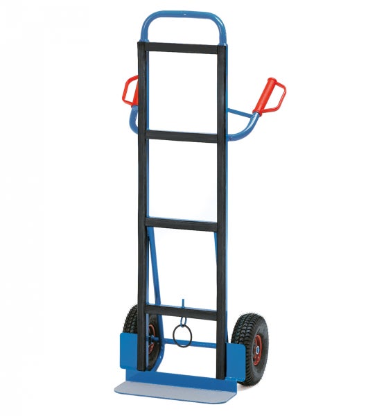 Blaue Sackkarre mit Gummireifen
