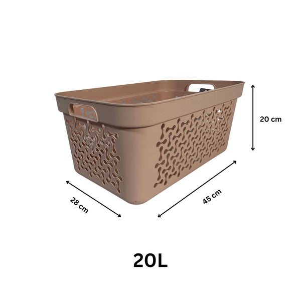 Kunststoff Wäschekorb mit 20 Liter Fassungsvermögen und Muster