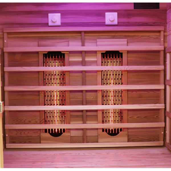 Dewello® Infrarotkabine Infrarotsauna TORONTO 127cm x 106cm inkl. 4 Vollspektrumstrahler, 4 Karbonstrahler, 4 Personen