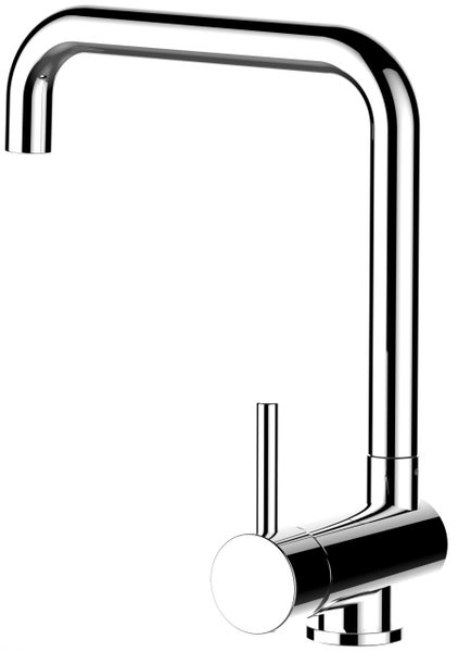 NIEDERDRUCK Wasserhahn Vorfenster Küchenarmatur, Umklappbar 6 CM, mit 360° schwenkbarem N-Auslauf, Verchromt