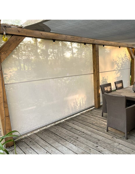Senkrechtmarkise mit Seilführung Braidd5 Graphite 200X250cm mit Handkurbel - Maanta® Reef Roll