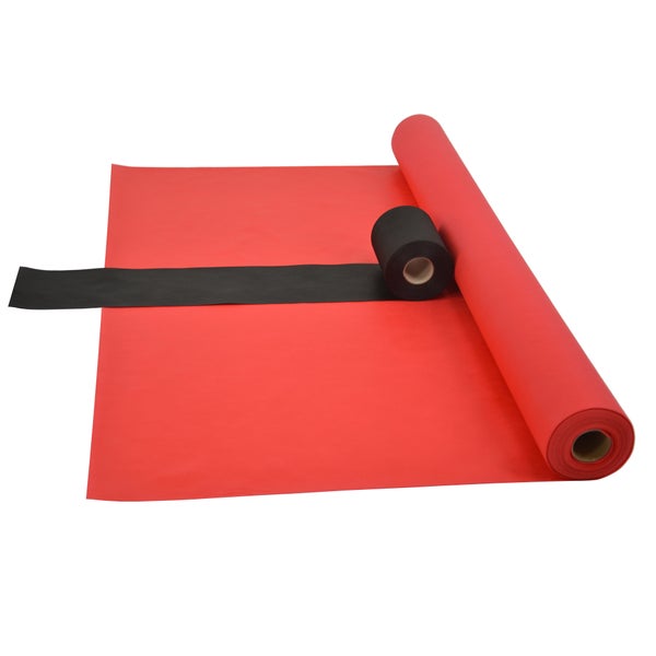 Sensalux Kombi-Set 1 Tischdeckenrolle 1m x 25m rot + Tischläufer 15cm schwarz