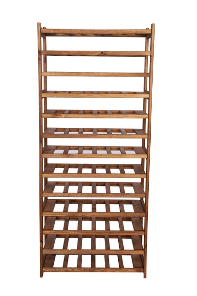 PROREGAL Weinregal SPREEWALD HxBxT 163x70x33cm 78 Flaschen auf 13 Ebenen Massives Kiefernholz Braun geölt